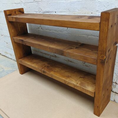 20cm depth shoe rack - Medium Oak stain