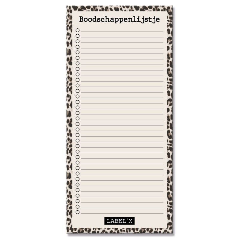 Bloc de notas lista de compras leopardo
