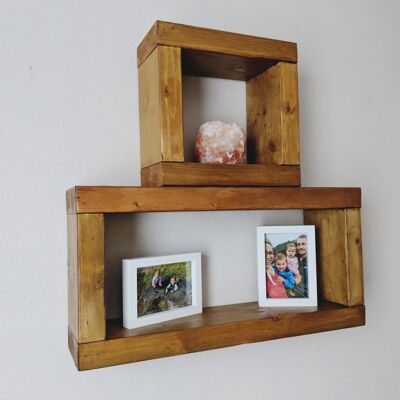 Box shelf set of 2 - Dark Oak stain