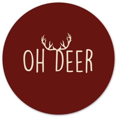 Muurcirkel oh deer rood - Ø 12 cm - Forex