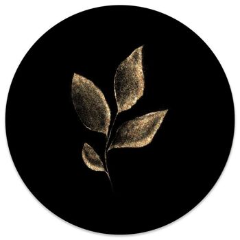 Cercle mural feuille d'or noir - Ø 12 cm - Forex