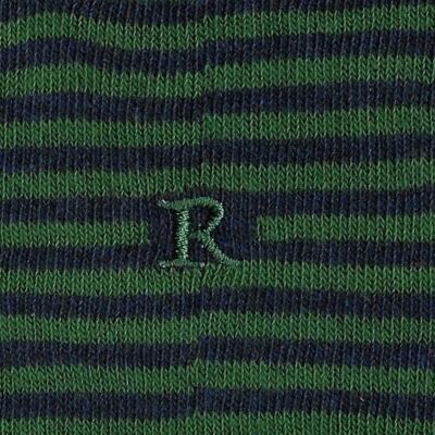 Calze a Righe Uomo Verde - Blu Melange - 304 - R