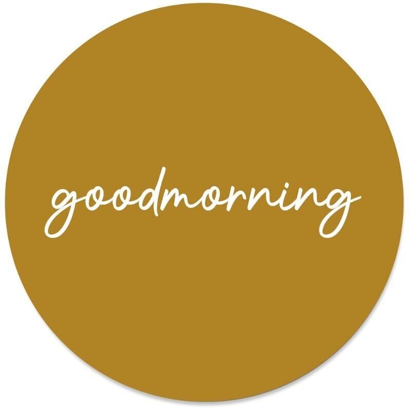 Círculo de pared goodmorning mostaza - Ø 12 cm - Forex