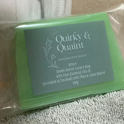 Double Butter Luxury Soap Minty Oils - SLICE 100g