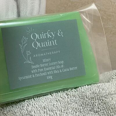 Double Butter Luxury Soap Minty Oils - SLICE 100g