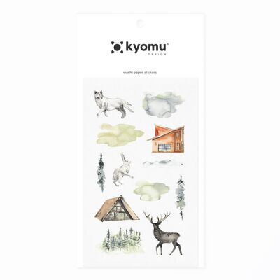 Washi Paper Stickers Animals & Forest 01