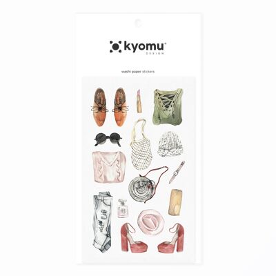 Washi Paper Stickers Fashion Outfits 02