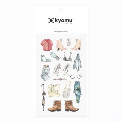 Washi Paper Stickers Fashion Outfits 03