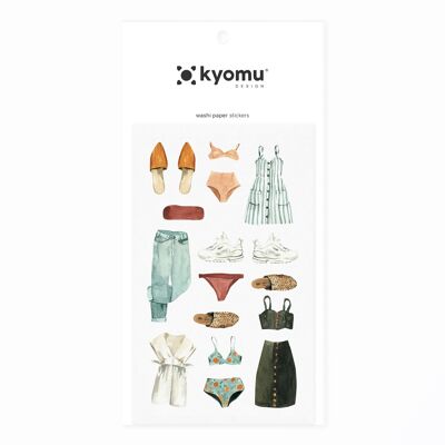 Washi Paper Stickers Fashion Outfits 06