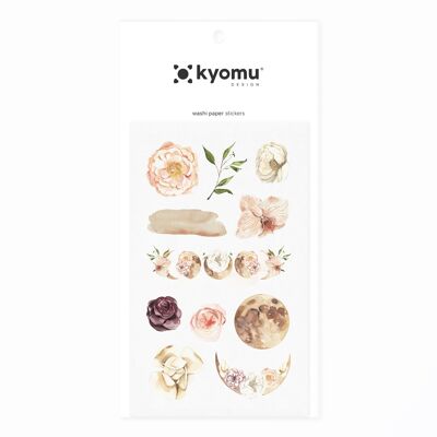 Washi Paper Stickers Romantic Flower 01
