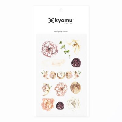 Washi Paper Stickers Romantic Flower 02