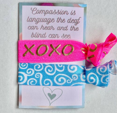 Colourful Hair Tie, Empowerment Cards, Daily Affirmation, Positivity Card, Hair Tie, Elastic Hairband Gift, Kindness Card, Positive Quotes