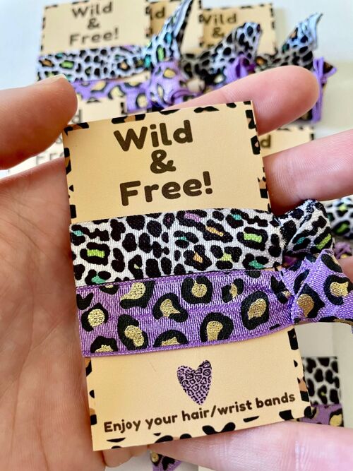 Leopard Print Gift, Empowerment Cards, Positivity Card, Elastic Hairbands, Wild And Free, Pamper Gifts, Subscription Box Supplies, Hair Tie.