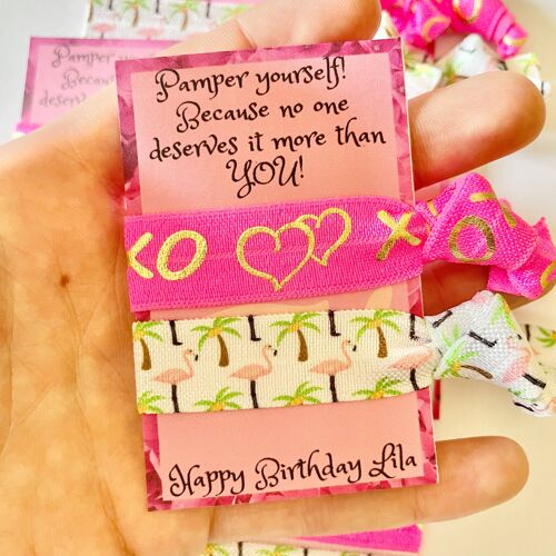 Pink Elastic Wristbands, Positivity Cards, Elastic Hairband