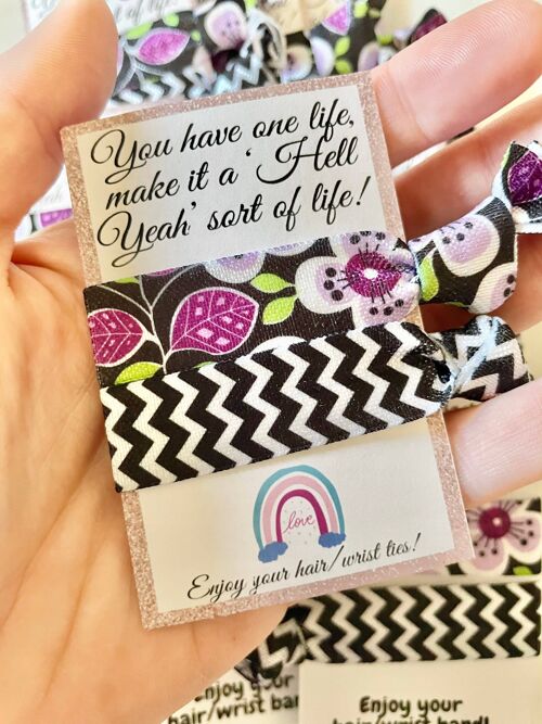 Positive Affirmation Card, Positivity Gifts, Empowerment Cards, Pamper Gifts For Her, Small Gifts For Women, Hair Tie, Hair Elastic Bracelet