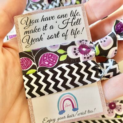 Positive Affirmation Card, Positivity Gifts, Empowerment Cards, Pamper Gifts For Her, Small Gifts For Women, Hair Tie, Hair Elastic Bracelet