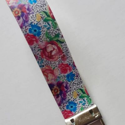 Braccialetto, braccialetto in similpelle, regalo portachiavi, braccialetto floreale, SKU 61