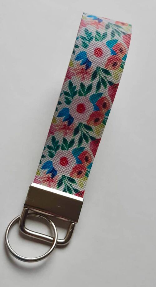 Wristlet, leatherette wristlet,keyring gift, Floral wristlet , SKU 62