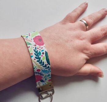 Bracelet, bracelet en similicuir, cadeau porte-clés, bracelet floral, SKU 64 2