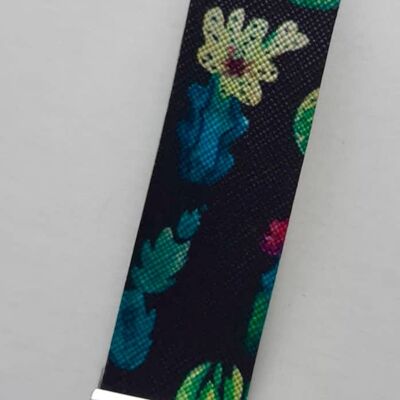 Pulsera, pulsera de cuero sintético, regalo de llavero, pulsera floral, SKU 63