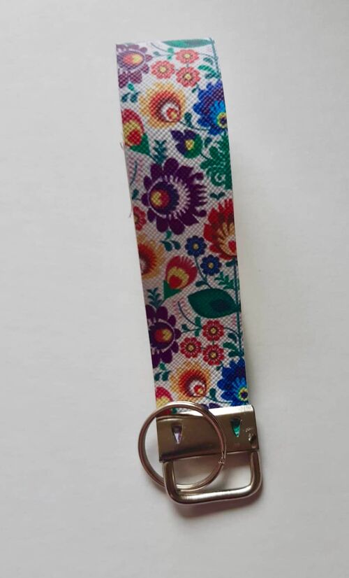 Wristlet, leatherette wristlet,keyring gift,floral wristlet