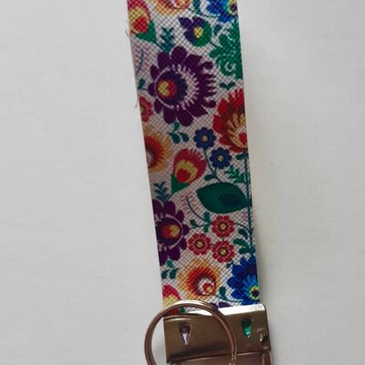 Armband, Kunstlederarmband, Schlüsselanhänger, Blumenarmband