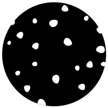 Cercle mural enfants pois noir - 20 cm