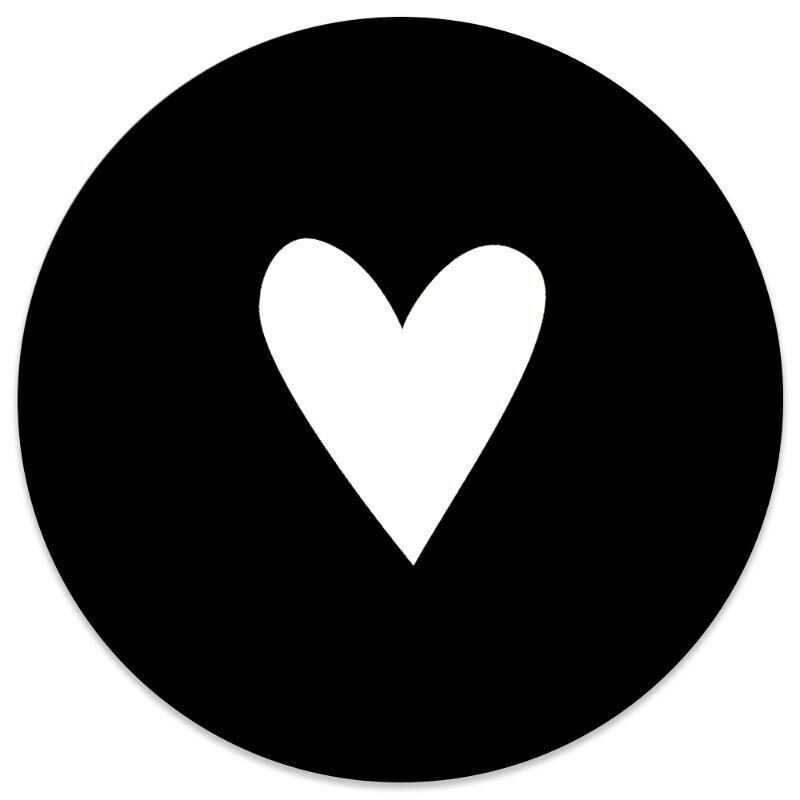 Círculo de pared infantil corazón negro - 20 cm
