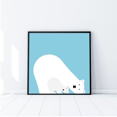 Polar bear print, Children’s Art print,Playroom print, Cute polar bear, Children's present, Polar bear, Children’s gift