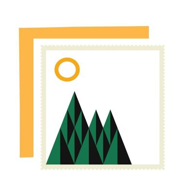 Mountain View card | Calm view, Everyday card, Fun card, Birthday card | Blank | Vibrant | Square, 150mm | ECO friendly | Recyclable