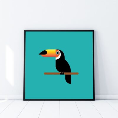 Toucan print.Nursery print.Playroom print.Giclee print. Giclee poster.Friendly toucan. baby print