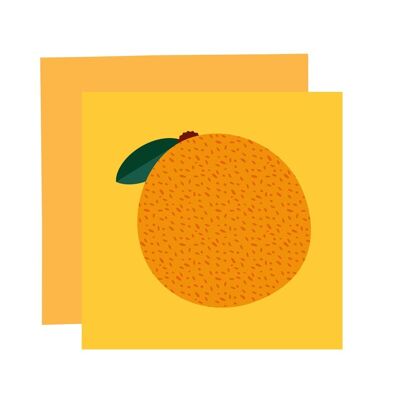 Orange card | Fruit card | Blank card | Orange art | Square, 150mm | ECO friendly | Recyclable