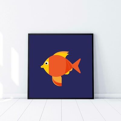 Nursery print, Animal Illustration, Fish art print, Nautical prints, Ocean art, Nursery wall art, Under the sea prints, Bright fish print