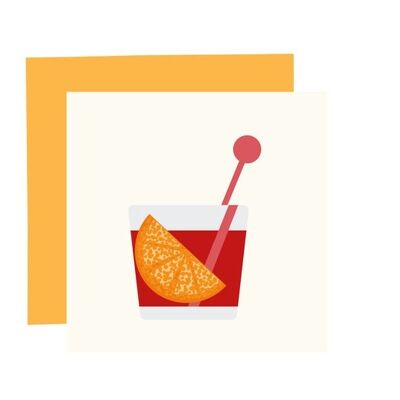 Campari & orange - greetings card, cocktail| Birthday card, Congratulations card, card for friend, booze | ECO card | RECYCLABLE | Blank
