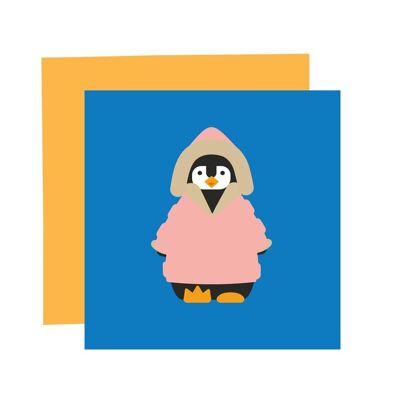 Pascal Penguin card | Birthday Card, Everyday card, child's card, cute card| Blank | Vibrant | Square, 150mm | ECO friendly | Recyclable