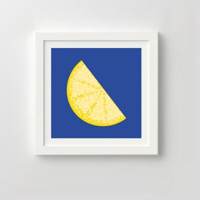 Lemon. Lemon print. Lemon slice. Fruit. Bright. Illustration. Kitchen print.
