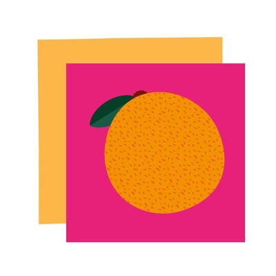 Orange card, juicy orange card, | Birthday card, Everyday card, Fun card | Blank | Vibrant | Square, 150mm | ECO card | Recyclable