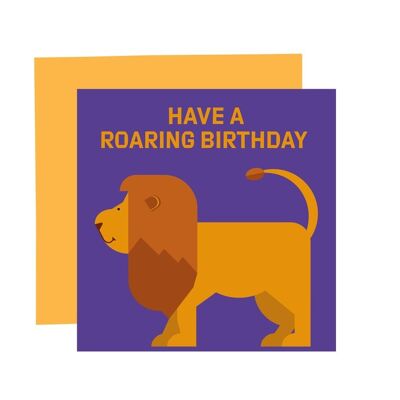 Lion card.Lion birthday card. 1st birthday.toddler birthday. child birthday. bright cards. animal illustration. eco cards.happy birthday.