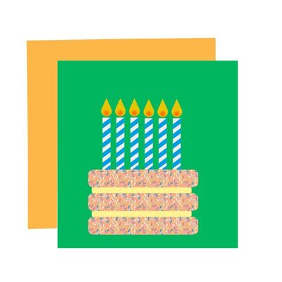 Cake card. Birthday cake. Celebration cake. Blank card. Congratulations card. Love cake. Cool cake card, Unique card. bright card