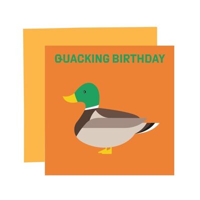 Duck card.Duck birthday card.Bright cards.1st birthday. child birthday card. eco cards.animal illustration cards.fun birthday card