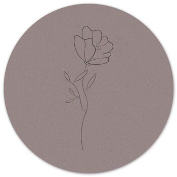 Cercle mural minimal fleur - Ø 20 cm - Forex