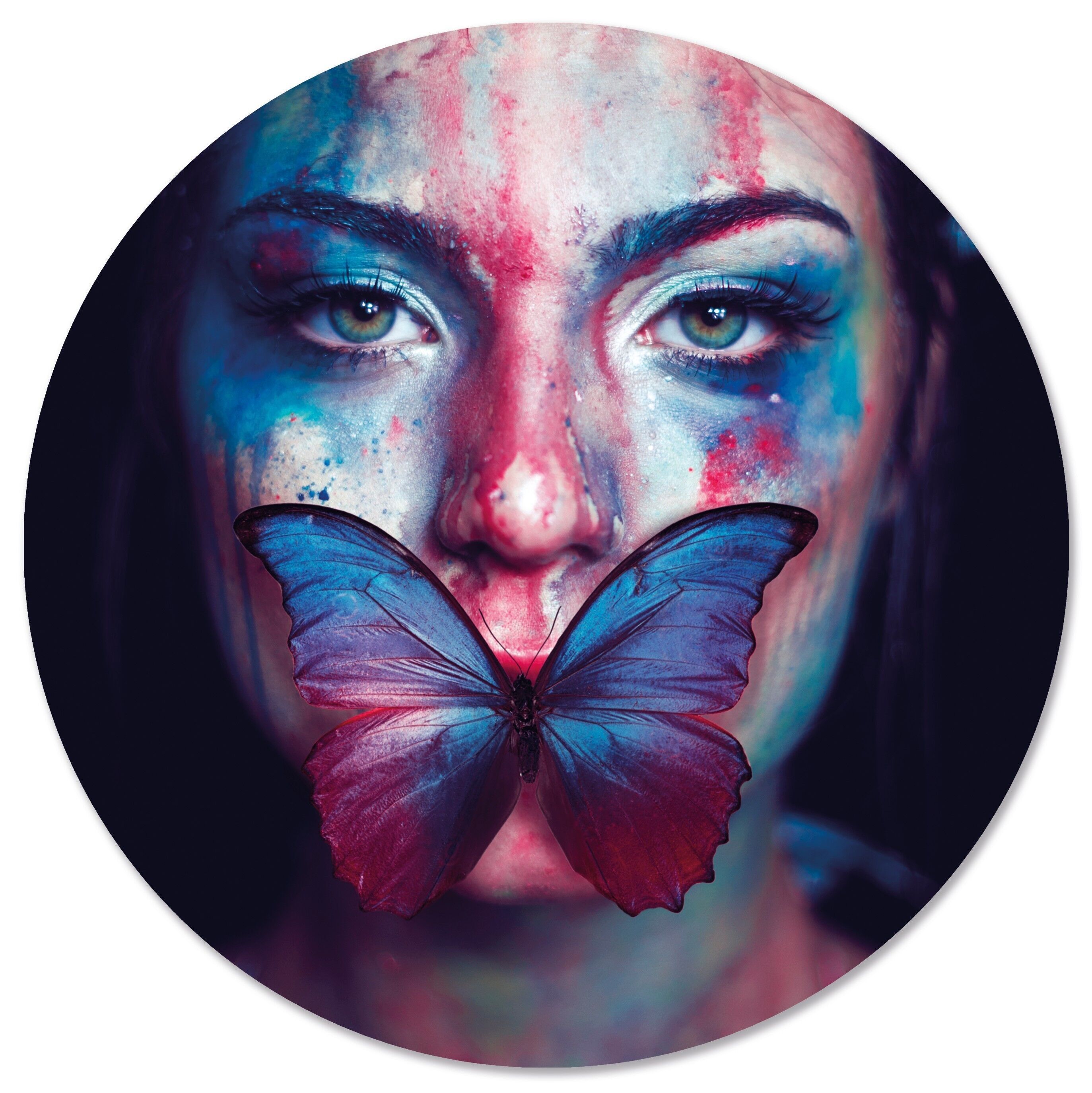 Círculo de pared de mariposa - Ø 20 cm - Forex