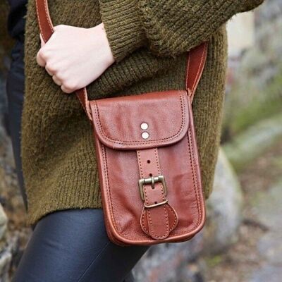 Mini borsa messenger in pelle