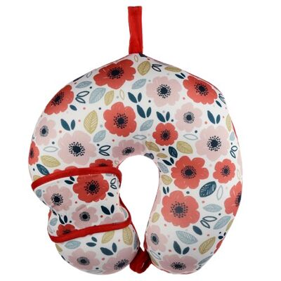 Poppy Travel Pillow & Eye Mask Set - Red