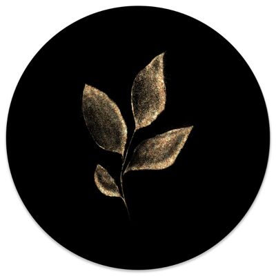 Wall circle leaf gold black - Ø 20 cm - Forex