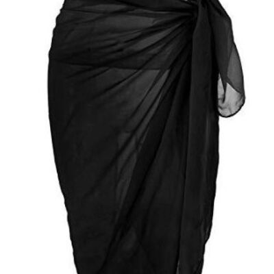 MID CHIFFON SARONG / WRAP - BLACK