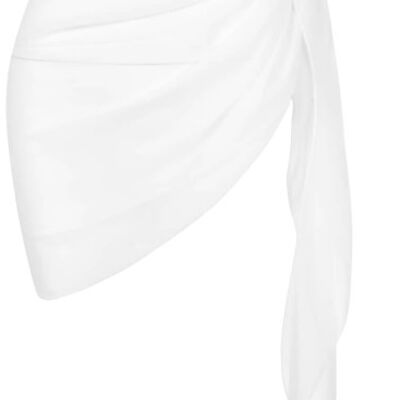 SHORT CHIFFON SARONG / WRAP - WHITE