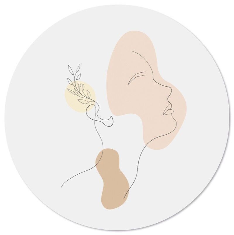 Cercle mural dame - Ø 20 cm - Forex
