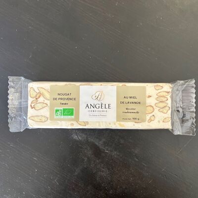 NOUGAT DE PROVENCE AU MIEL DE LAVANDE - barre de 100g