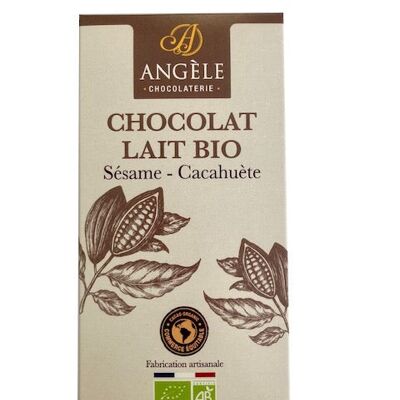 TABLETTE DE CHOCOLAT LAIT Sésame - Cacahuète